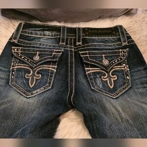 Rock Revival Noelle Bootcut Jeans | Size 26 | Distressed Heavy Stitch Pockets